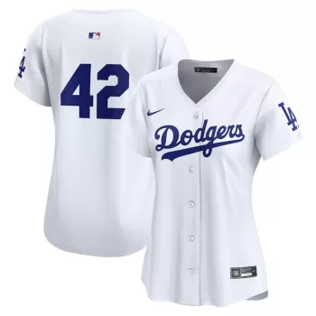 Women's Los Angeles Dodgers Nike White 2024 Jackie Robinson Day Home Limited Jersey Women's Los Angeles Dodgers Nike White 2024 Jackie Robinson Day Home Limited Jersey