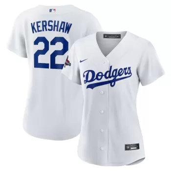 Women's Los Angeles Dodgers Clayton Kershaw Nike White 2024 World Series Champions Home Replica Player Jersey Women's Los Angeles Dodgers Clayton Kershaw Nike White 2024 World Series Champions Home Replica Player Jersey