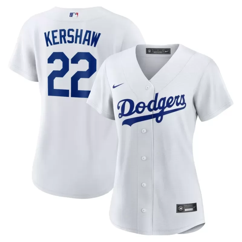 Women's Los Angeles Dodgers Clayton Kershaw Nike White Home Replica Player Jersey Women's Los Angeles Dodgers Clayton Kershaw Nike White Home Replica Player Jersey