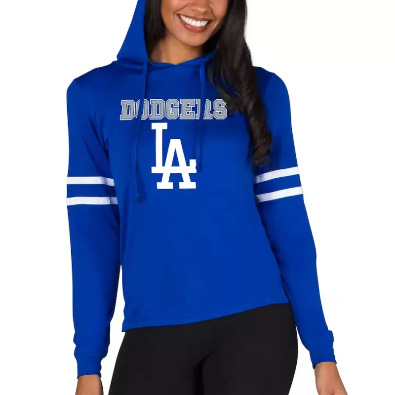 Women's Los Angeles Dodgers Concepts Sport Royal Marathon Lightweight Lounge Pullover Hoodie Women's Los Angeles Dodgers Concepts Sport Royal Marathon Lightweight Lounge Pullover Hoodie