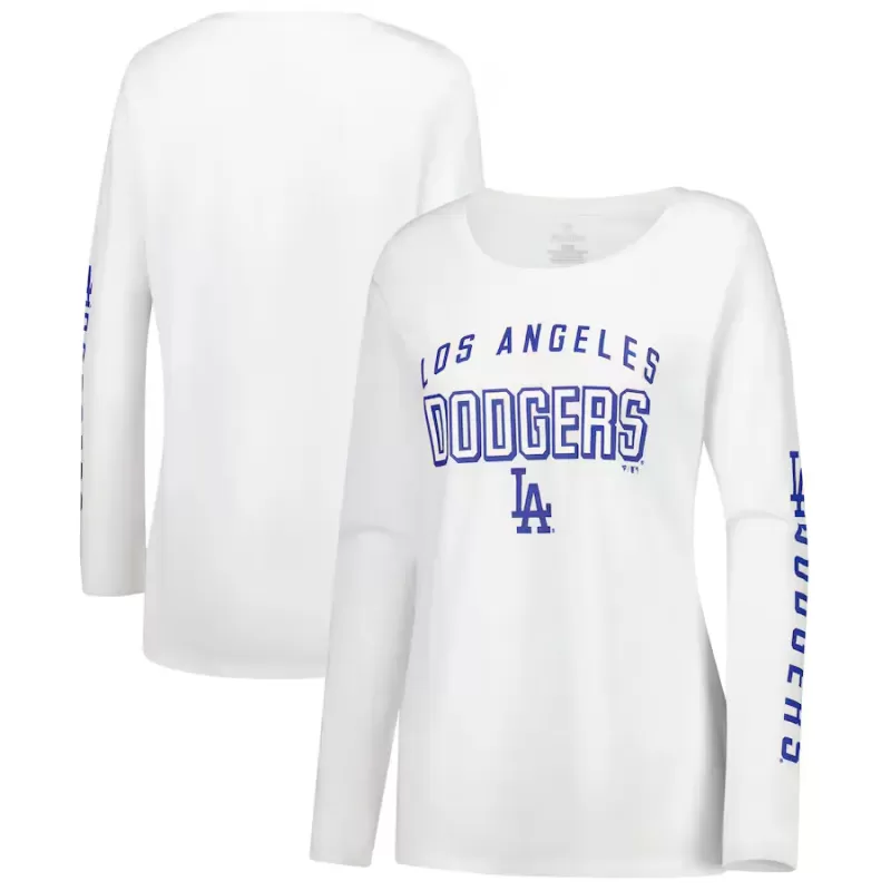 Women's Los Angeles Dodgers Fanatics White Team Long Sleeve T-Shirt Women's Los Angeles Dodgers Fanatics White Team Long Sleeve T-Shirt