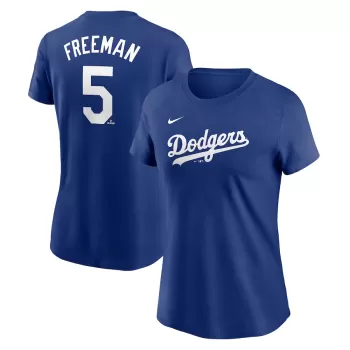Women's Los Angeles Dodgers Freddie Freeman Nike Royal Fuse Name & Number T-Shirt Women's Los Angeles Dodgers Freddie Freeman Nike Royal Fuse Name & Number T-Shirt