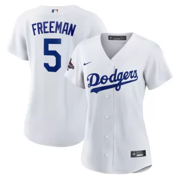 Women's Los Angeles Dodgers Freddie Freeman Nike White 2024 World Series Champions Home Replica Player Jersey Women's Los Angeles Dodgers Freddie Freeman Nike White 2024 World Series Champions Home Replica Player Jersey