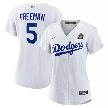 Women's Los Angeles Dodgers Freddie Freeman Nike White 2024 World Series Home Home Replica Jersey Women's Los Angeles Dodgers Freddie Freeman Nike White 2024 World Series Home Home Replica Jersey