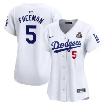 Women's Los Angeles Dodgers Freddie Freeman Nike White 2024 World Series Limited Player Jersey Women's Los Angeles Dodgers Freddie Freeman Nike White 2024 World Series Limited Player Jersey