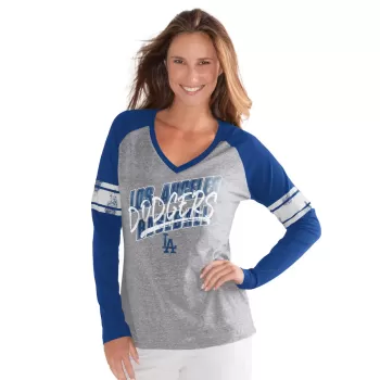 Women's Los Angeles Dodgers G-III 4Her by Carl Banks Royal The Franchise Tri-Blend Raglan V-Neck Long Sleeve T-Shirt Women's Los Angeles Dodgers G-III 4Her by Carl Banks Royal The Franchise Tri-Blend Raglan V-Neck Long Sleeve T-Shirt