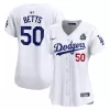 Women's Los Angeles Dodgers Mookie Betts Nike White 2024 World Series Home Limited Player Jersey Women's Los Angeles Dodgers Mookie Betts Nike White 2024 World Series Home Limited Player Jersey