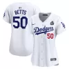 Women's Los Angeles Dodgers Mookie Betts Nike White 2024 World Series Home Limited Player Jersey Women's Los Angeles Dodgers Mookie Betts Nike White 2024 World Series Home Limited Player Jersey