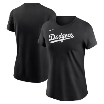 Women's Los Angeles Dodgers Nike Black Fuse Wordmark T-Shirt Women's Los Angeles Dodgers Nike Black Fuse Wordmark T-Shirt