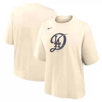 Women's Los Angeles Dodgers Nike Natural City Connect Logo Boxy T-Shirt Women's Los Angeles Dodgers Nike Natural City Connect Logo Boxy T-Shirt