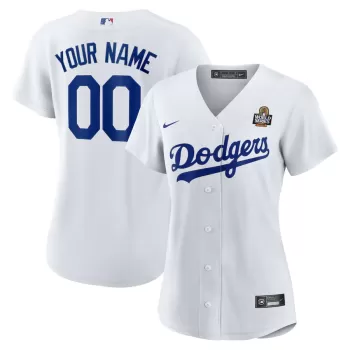 Women's Los Angeles Dodgers Nike White 2024 World Series Home Home Custom Replica Jersey Women's Los Angeles Dodgers Nike White 2024 World Series Home Home Custom Replica Jersey