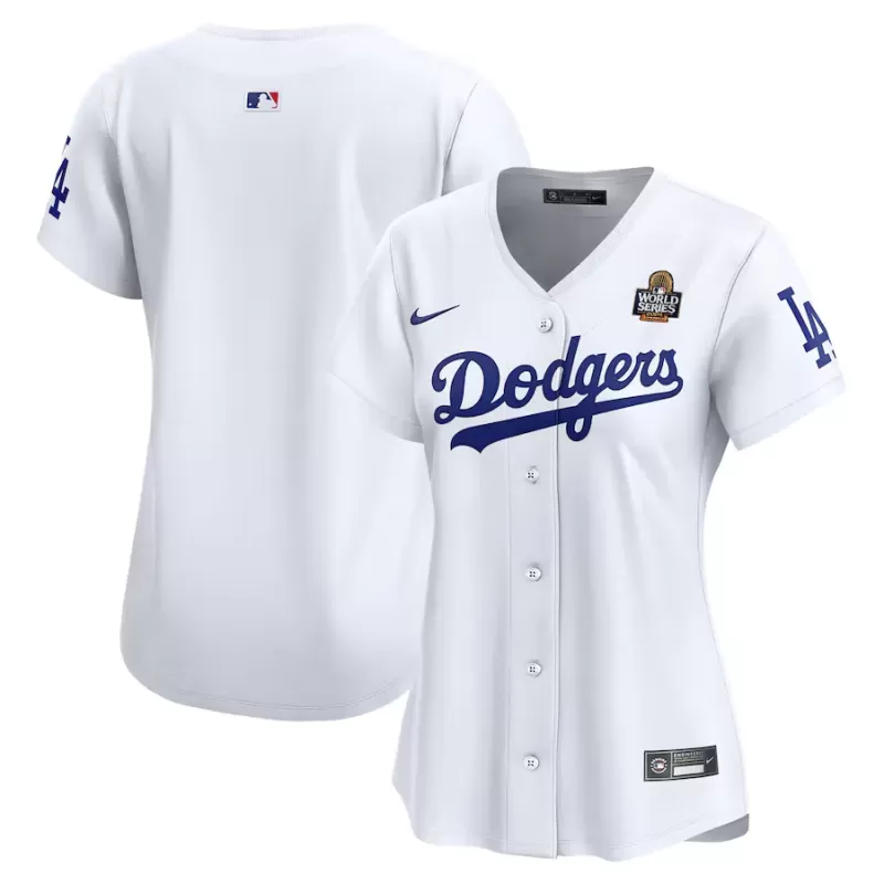Women's Los Angeles Dodgers Nike White 2024 World Series Home Limited Jersey Women's Los Angeles Dodgers Nike White 2024 World Series Home Limited Jersey