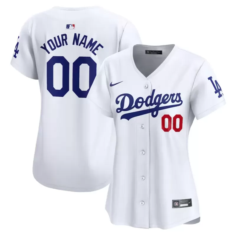 Women's Los Angeles Dodgers Nike White Home Limited Custom Jersey Women's Los Angeles Dodgers Nike White Home Limited Custom Jersey
