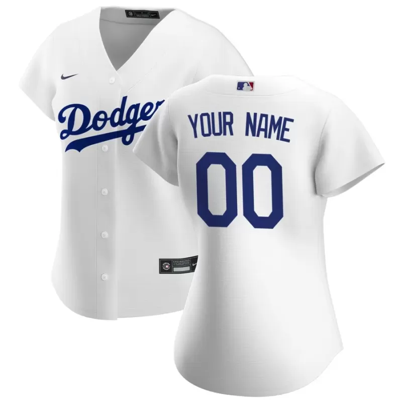 Women's Los Angeles Dodgers Nike White Home Replica Custom Jersey Women's Los Angeles Dodgers Nike White Home Replica Custom Jersey
