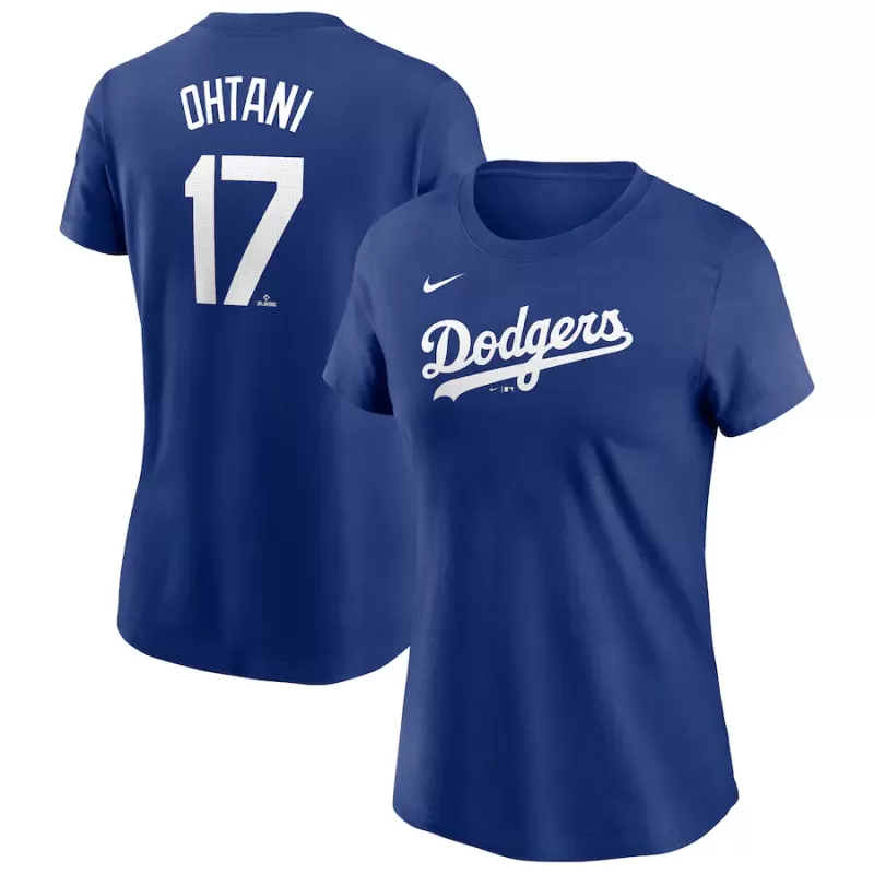 Women's Los Angeles Dodgers Shohei Ohtani Nike Royal 2024 Fuse Name & Number T-Shirt Women's Los Angeles Dodgers Shohei Ohtani Nike Royal 2024 Fuse Name & Number T-Shirt