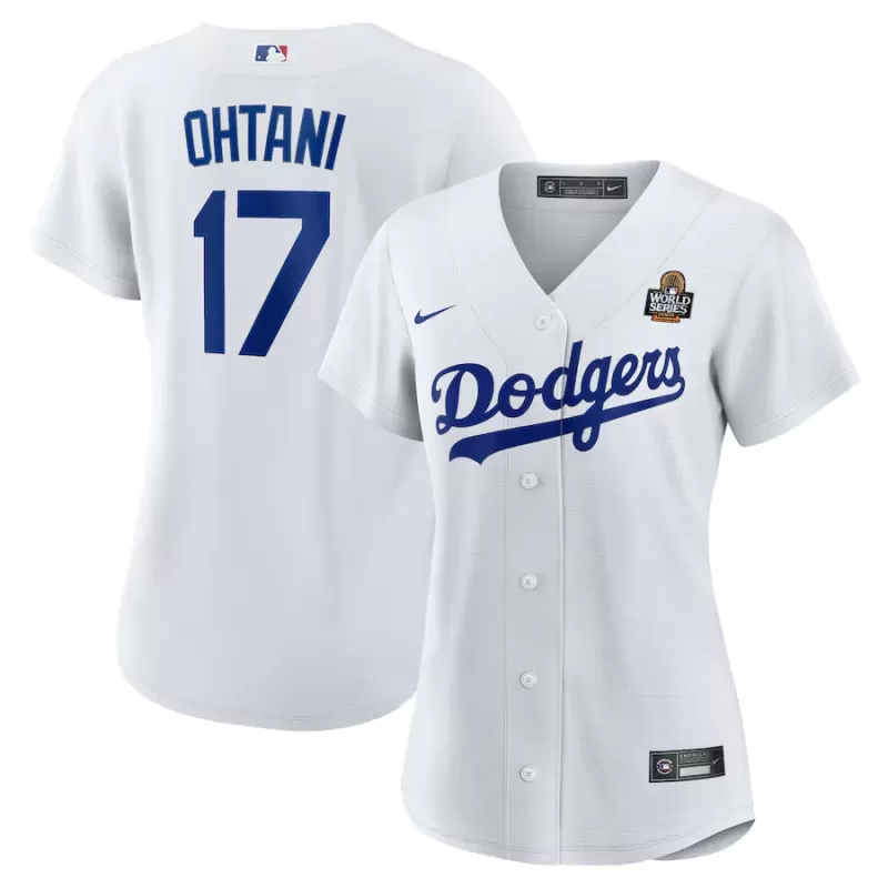Women's Los Angeles Dodgers Shohei Ohtani Nike White 2024 World Series Home Home Replica Jersey Women's Los Angeles Dodgers Shohei Ohtani Nike White 2024 World Series Home Home Replica Jersey