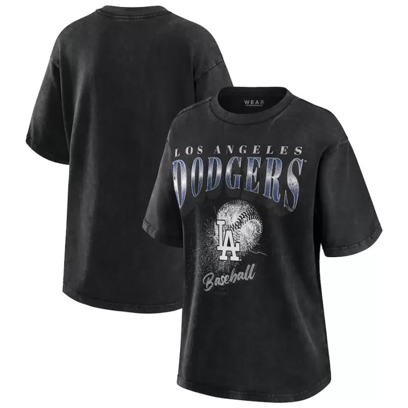 Women's Los Angeles Dodgers WEAR by Erin Andrews Charcoal Boyfriend T-Shirt Women's Los Angeles Dodgers WEAR by Erin Andrews Charcoal Boyfriend T-Shirt