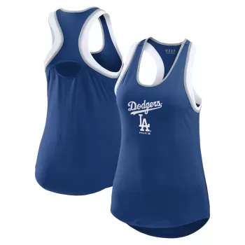 Women's Los Angeles Dodgers WEAR by Erin Andrews Royal Colorblock Racerback Tank Top Women's Los Angeles Dodgers WEAR by Erin Andrews Royal Colorblock Racerback Tank Top