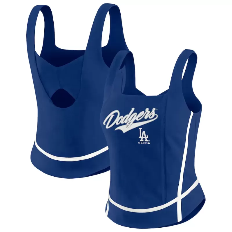Women's Los Angeles Dodgers WEAR by Erin Andrews Royal Square Neck Tank Top Women's Los Angeles Dodgers WEAR by Erin Andrews Royal Square Neck Tank Top