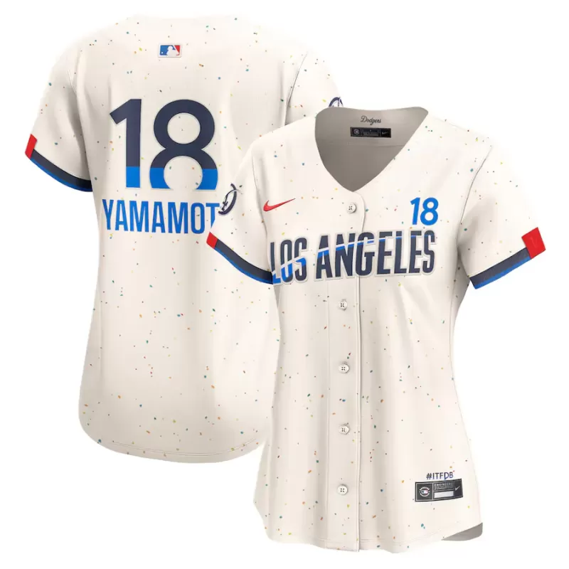 Women's Los Angeles Dodgers Yoshinobu Yamamoto Nike Cream 2024 City Connect Limited Player Jersey Women's Los Angeles Dodgers Yoshinobu Yamamoto Nike Cream 2024 City Connect Limited Player Jersey