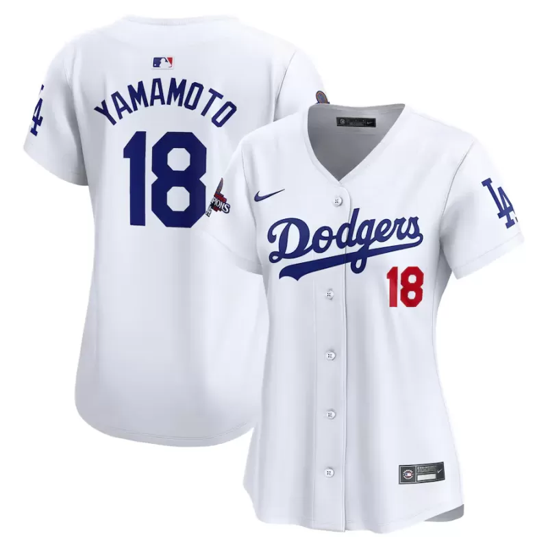 Women's Los Angeles Dodgers Yoshinobu Yamamoto Nike White 2024 World Series Champions Home Limited Player Jersey Women's Los Angeles Dodgers Yoshinobu Yamamoto Nike White 2024 World Series Champions Home Limited Player Jersey