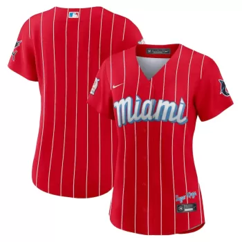 Women's Miami Marlins Nike Red 2021 City Connect Replica Jersey Women's Miami Marlins Nike Red 2021 City Connect Replica Jersey