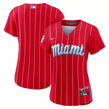 Women's Miami Marlins Nike Red City Connect Replica Team Jersey Women's Miami Marlins Nike Red City Connect Replica Team Jersey