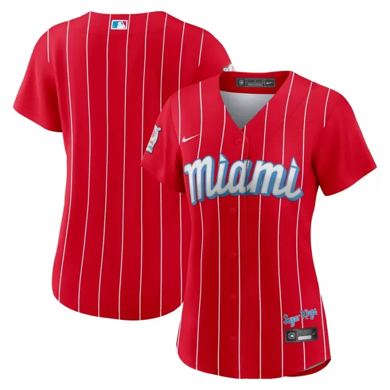 Women's Miami Marlins Nike Red City Connect Replica Team Jersey Women's Miami Marlins Nike Red City Connect Replica Team Jersey