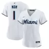 Women's Miami Marlins Nike White #1 Mom Home Replica Jersey