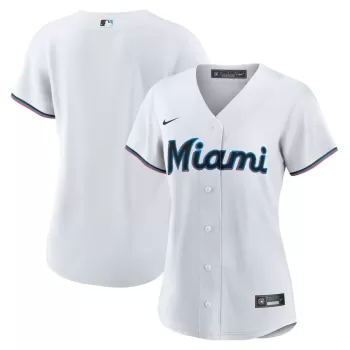 Women's Miami Marlins Nike White Home Blank Replica Jersey Women's Miami Marlins Nike White Home Blank Replica Jersey