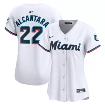 Women's Miami Marlins Sandy Alcantara Nike White Home Limited Player Jersey Women's Miami Marlins Sandy Alcantara Nike White Home Limited Player Jersey