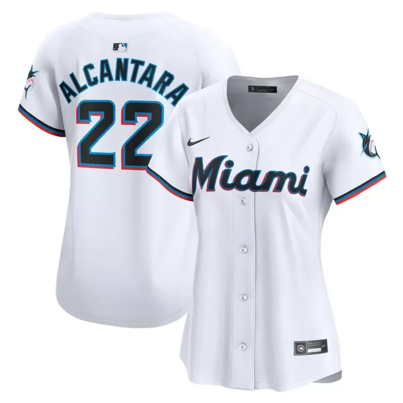 Women's Miami Marlins Sandy Alcantara Nike White Home Limited Player Jersey Women's Miami Marlins Sandy Alcantara Nike White Home Limited Player Jersey