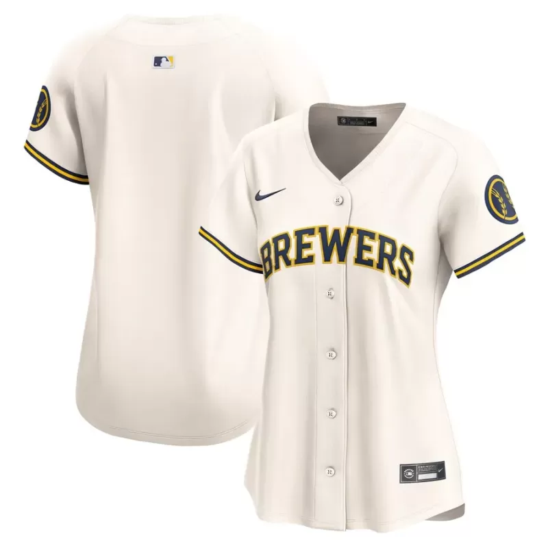 Women's Milwaukee Brewers Nike Cream Home Limited Jersey Women's Milwaukee Brewers Nike Cream Home Limited Jersey