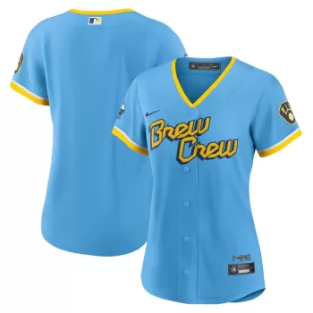 Women's Milwaukee Brewers Nike Powder Blue City Connect Replica Team Jersey Women's Milwaukee Brewers Nike Powder Blue City Connect Replica Team Jersey