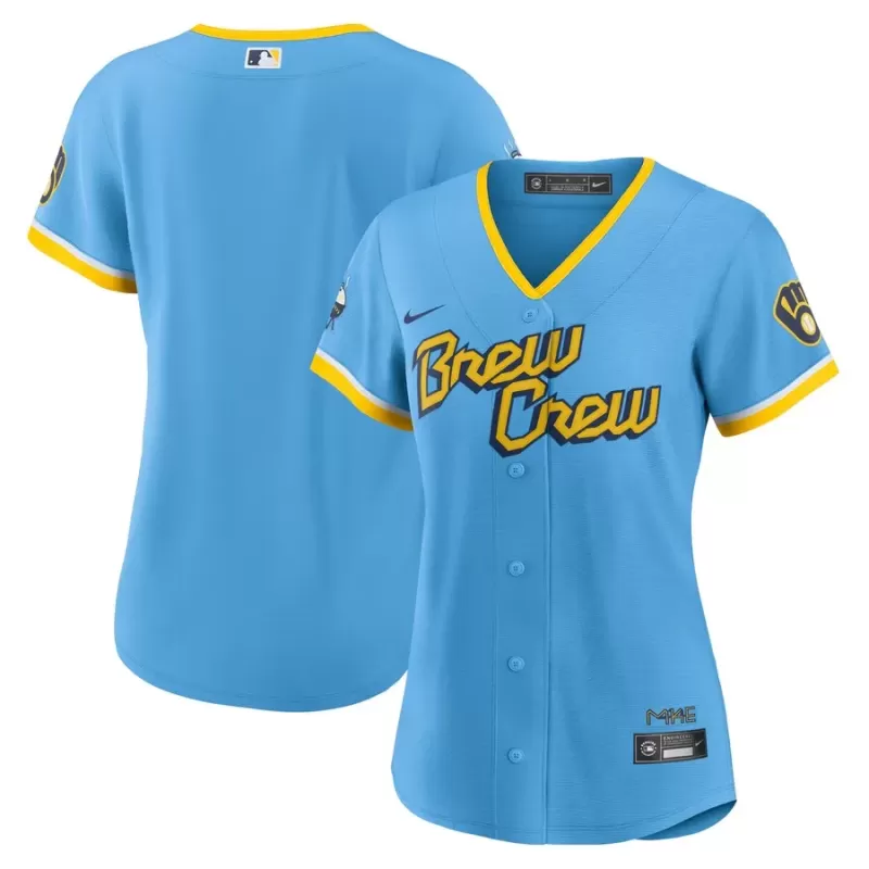 Women's Milwaukee Brewers Nike Powder Blue City Connect Replica Team Jersey Women's Milwaukee Brewers Nike Powder Blue City Connect Replica Team Jersey
