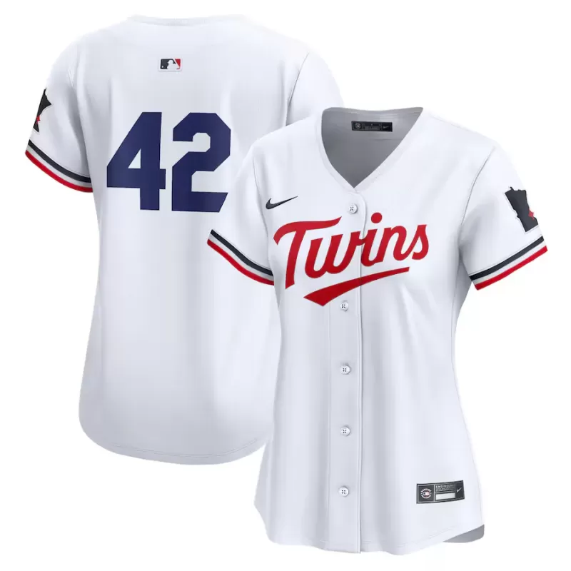 Women's Minnesota Twins Nike White 2024 Jackie Robinson Day Home Limited Jersey Women's Minnesota Twins Nike White 2024 Jackie Robinson Day Home Limited Jersey