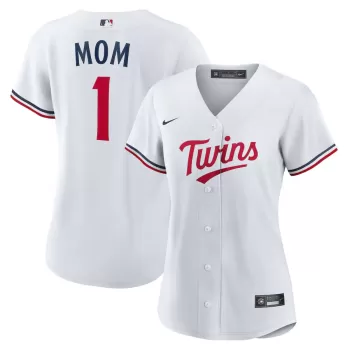 Women's Minnesota Twins Nike White #1 Mom Home Replica Jersey Women's Minnesota Twins Nike White #1 Mom Home Replica Jersey