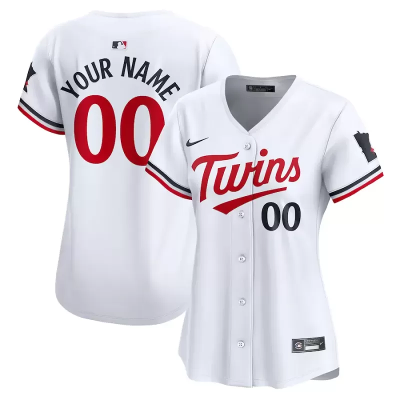 Women's Minnesota Twins Nike White Home Limited Custom Jersey Women's Minnesota Twins Nike White Home Limited Custom Jersey