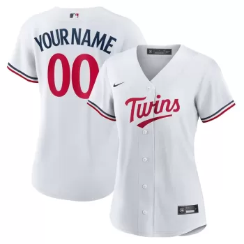 Women's Minnesota Twins Nike White Home Replica Custom Jersey Women's Minnesota Twins Nike White Home Replica Custom Jersey