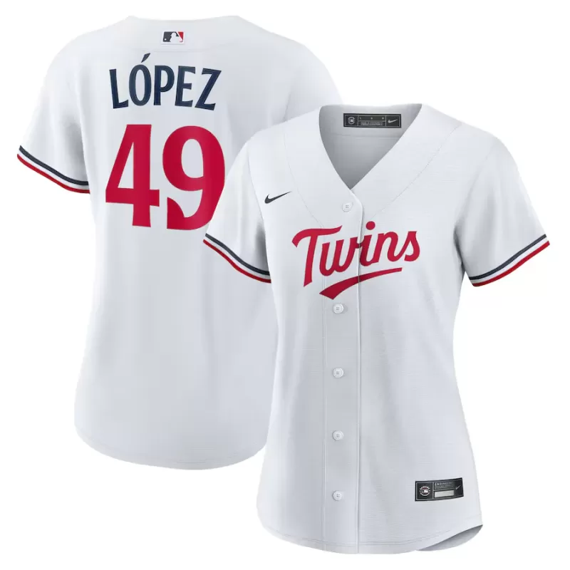 Women's Minnesota Twins Pablo Lopez Nike White Home Replica Jersey Women's Minnesota Twins Pablo Lopez Nike White Home Replica Jersey