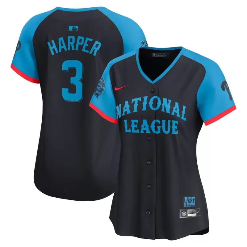 Women's National League Bryce Harper Nike Navy 2024 MLB All-Star Game Limited Player Jersey Women's National League Bryce Harper Nike Navy 2024 MLB All-Star Game Limited Player Jersey