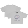 Women's New Era Gray Bella Dona x Los Angeles Dodgers Boxy Crop T-Shirt