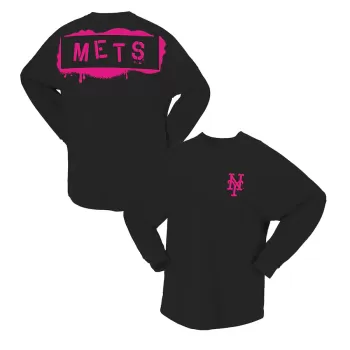 Women's New York Mets Fanatics Black Neon Jersey Long Sleeve T-Shirt Women's New York Mets Fanatics Black Neon Jersey Long Sleeve T-Shirt