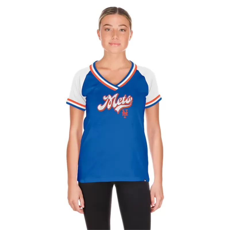 Women's New York Mets New Era Royal Gameday Raglan V-Neck T-Shirt Women's New York Mets New Era Royal Gameday Raglan V-Neck T-Shirt