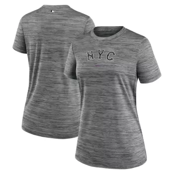 Women's New York Mets Nike Charcoal 2024 City Connect Authentic Collection Performance Practice Velocity T-Shirt Women's New York Mets Nike Charcoal 2024 City Connect Authentic Collection Performance Practice Velocity T-Shirt