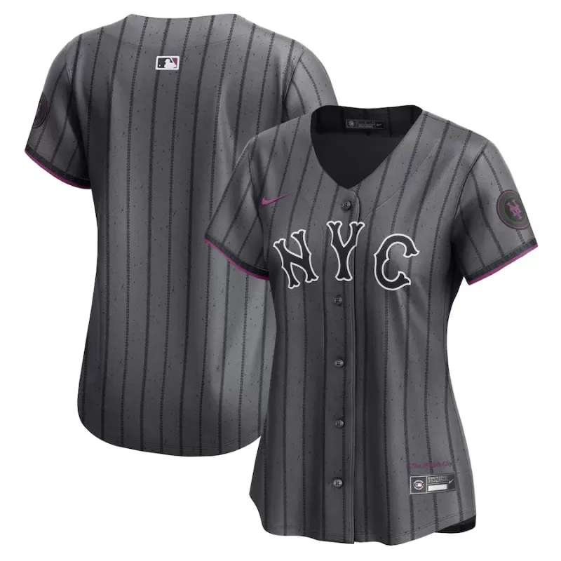 Women's New York Mets Nike Graphite 2024 City Connect Limited Player Jersey Women's New York Mets Nike Graphite 2024 City Connect Limited Player Jersey