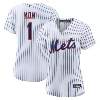 Women's New York Mets Nike White #1 Mom Home Replica Jersey Women's New York Mets Nike White #1 Mom Home Replica Jersey
