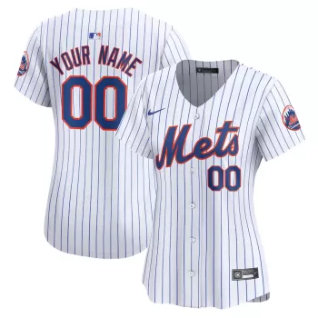 Women's New York Mets Nike White Home Limited Custom Jersey Women's New York Mets Nike White Home Limited Custom Jersey