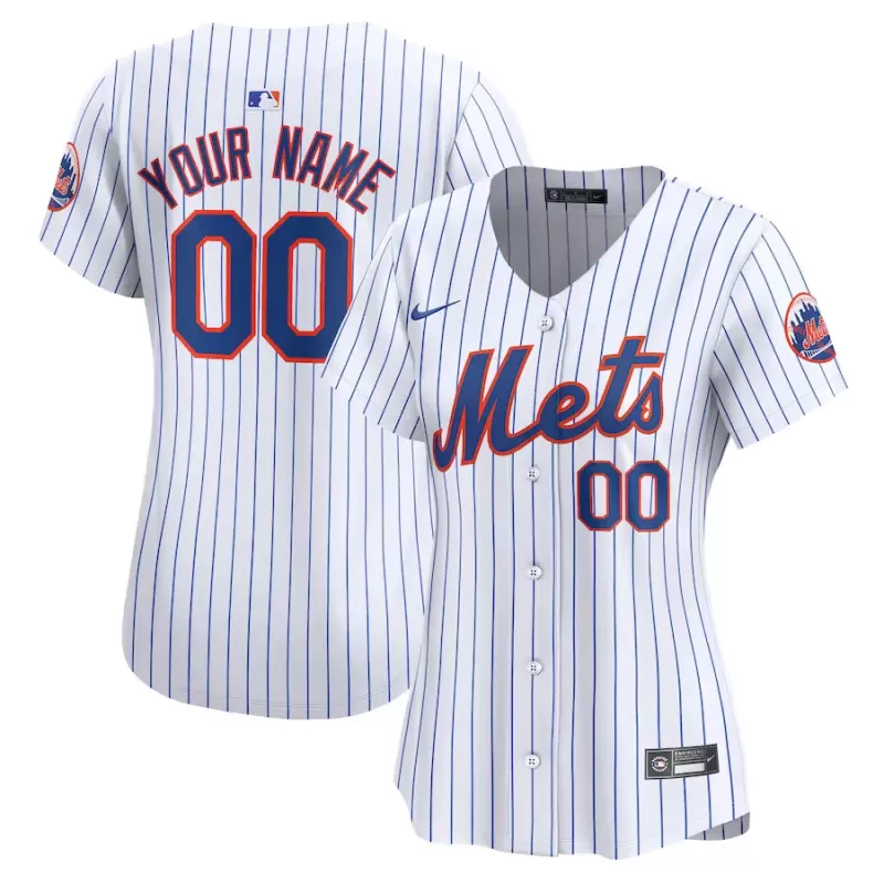 Women's New York Mets Nike White Home Limited Custom Jersey Women's New York Mets Nike White Home Limited Custom Jersey