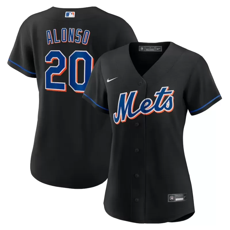 Women's New York Mets Pete Alonso Nike Black 2022 Alternate Replica Player Jersey Women's New York Mets Pete Alonso Nike Black 2022 Alternate Replica Player Jersey